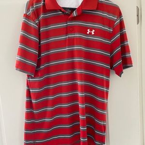 Men’s red Under Armour collared shirt